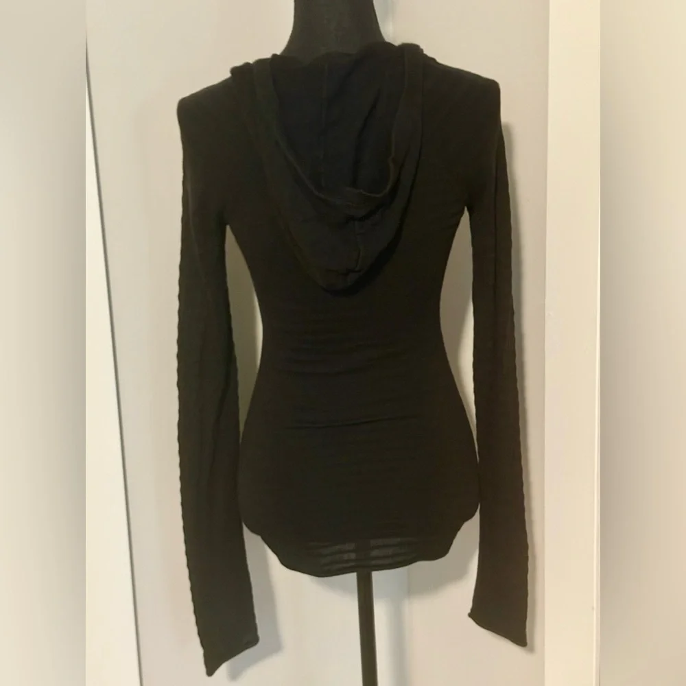 G by Guess Women's Black Long Sleeve Hooded Top - Picture 3 of 4